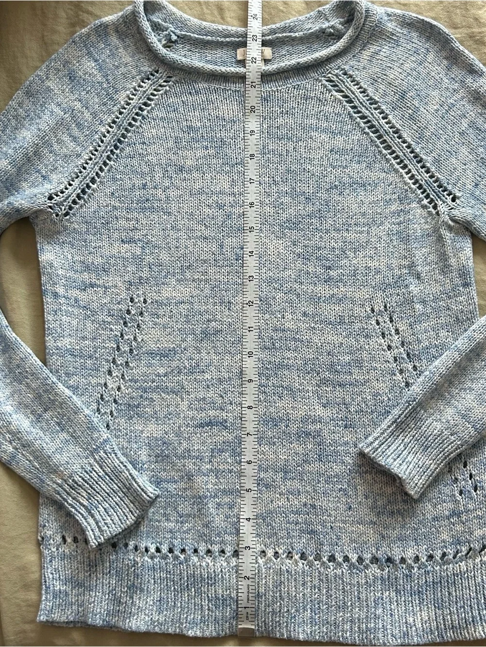 J. Crew - Crew Neck Knit Pullover Light Blue Marled Sweater